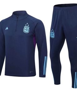 2022 Argentina Half-Pull Training Suit Royal Blue Jersey Set