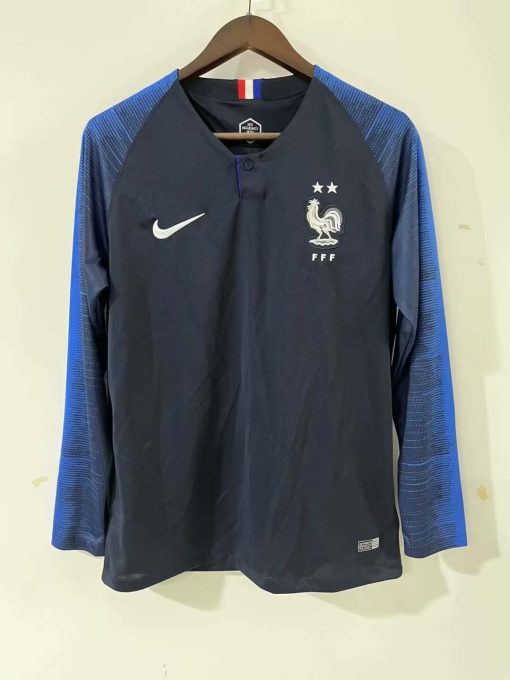 2018 Retro Long Sleeve France Home Football Shirt Thai Quality