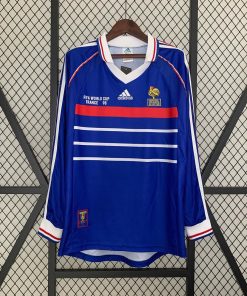 1998 Retro Long Sleeve France Home Football Shirt Thai Quality