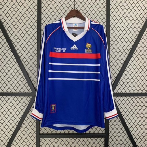 1998 Retro Long Sleeve France Home Football Shirt Thai Quality