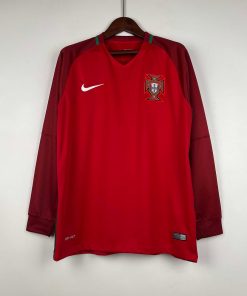 2016 Retro Long Sleeve Portugal Home Football Shirt Thai Quality