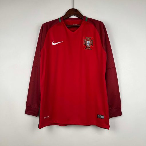 2016 Retro Long Sleeve Portugal Home Football Shirt Thai Quality