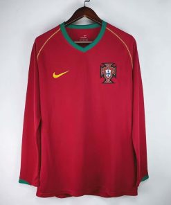 2006 Retro Long Sleeve Portugal Home Football Shirt