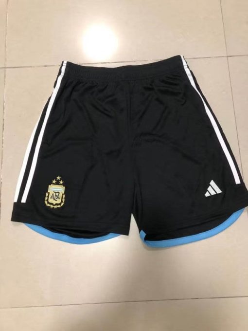 2022 FIFA World Cup Argentina National Team Jersey Home Shorts Black