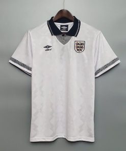 1990 Retro England Home Soccer Jersey