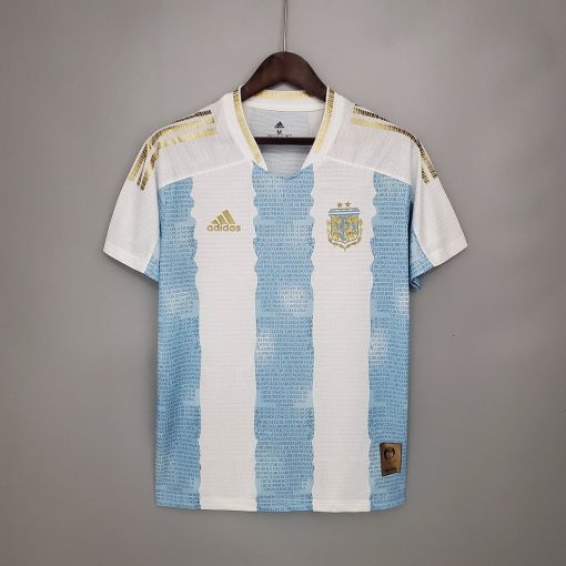 2021 Argentina Soccer Jersey Concept Maradona Special Emblem