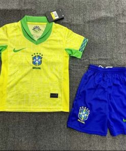 2024 Brazil Home Football Shirt Thai Quality Kids Size