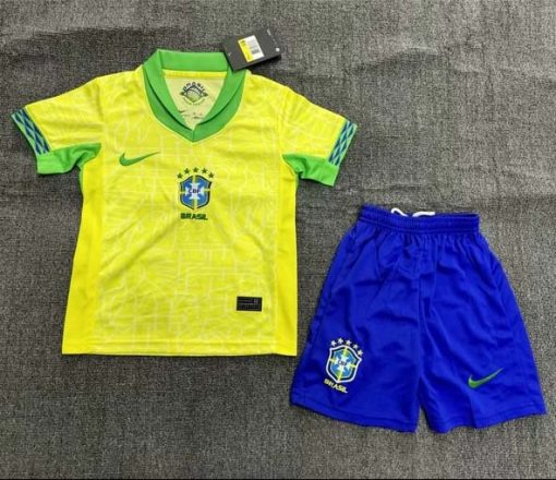 2024 Brazil Home Football Shirt Thai Quality Kids Size