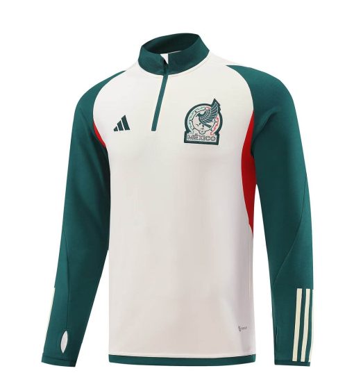 2023 Mexico Half-Pull Training Suit White - Green Soccer Jersey Set