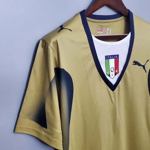 2006 Retro Italy Goalkeeper Gold Soccer Shirt