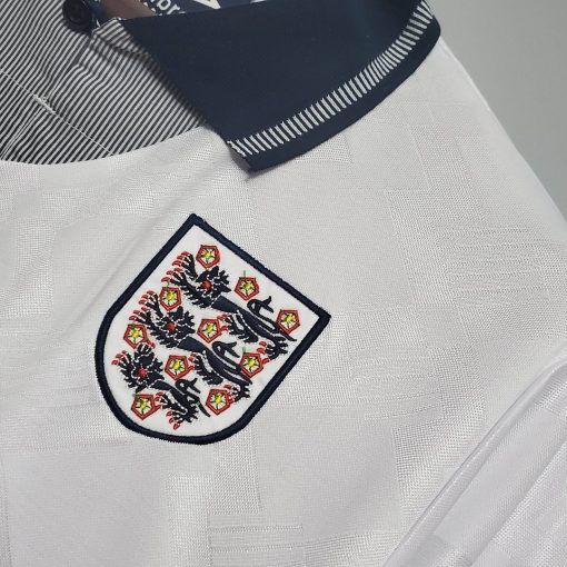 1990 Retro England Home Soccer Jersey