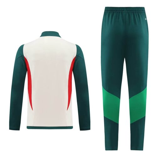 2023 Mexico Half-Pull Training Suit White - Green Soccer Jersey Set