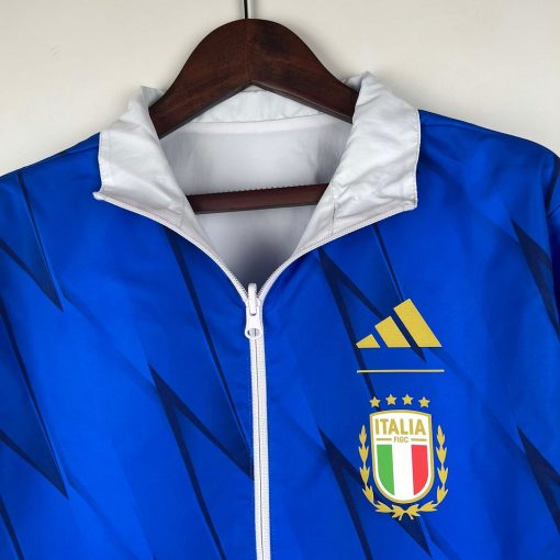 2023-2024 Italy Reversible Windbreaker （White-Blue）Soccer Jersey 1:1 Thai Quality