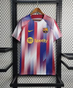 2023/2024 Barcelona Training Wear Red White Blue Jersey