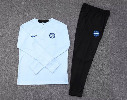 2023/2024 Internazionale Milan Half-Pull Training Suit Light Blue Football Jersey  Thai Quality Set