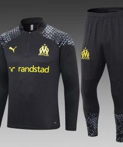 2023/2024 Olympique de Marseille Half-Pull Training Suit Black Football Jersey Set