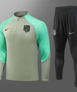 2023/2024 Atletico Madrid Half-Pull Training Suit Green  Thai Quality Set