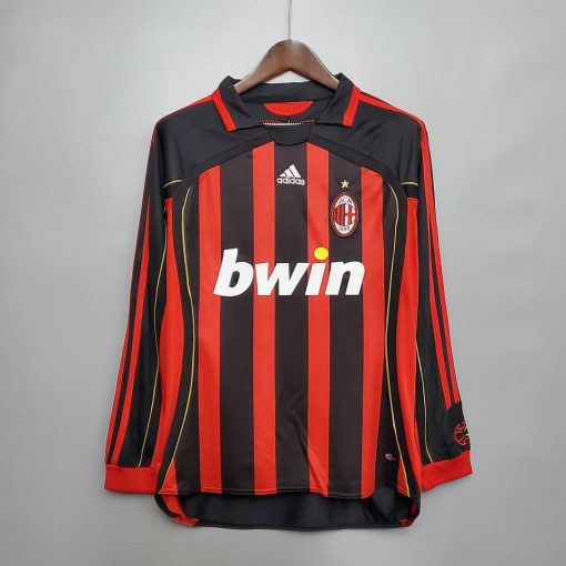 2006/2007 Retro Long Sleeve AC Milan Home Football Shirt  Thai Quality