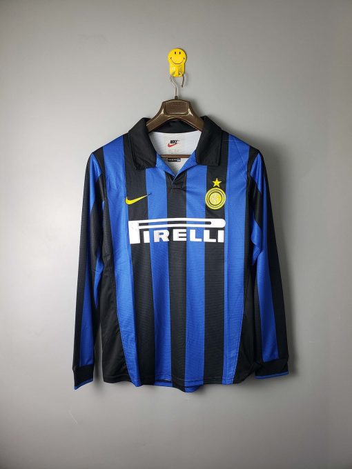 1998/1999 Retro Long Sleeve Internazionale Milan Home Football Jersey Thai Quality