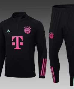 2023/2024 Bayern Munich Half-Pull Training Suit Black Football Shirt  Thai Quality Set