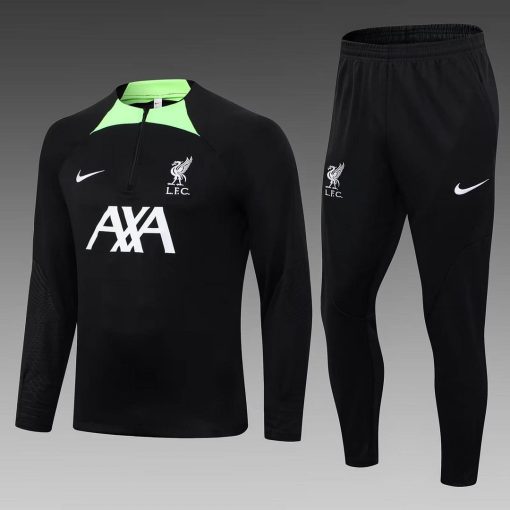 2023/2024 Liverpool Half-Pull Training Suit Black Jersey Thai Quality Set