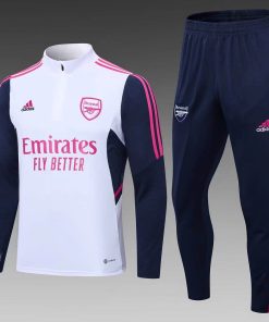 2022/2023 Arsenal Half-Pull Training Suit White Football Shirt  Thai Quality Set