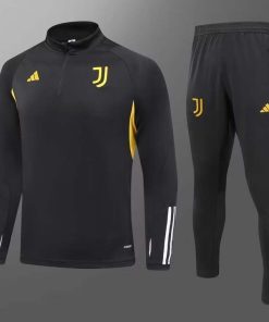 2023/2024 Juventus Half-Pull Training Suit Black Football Shirt Thai Quality Set