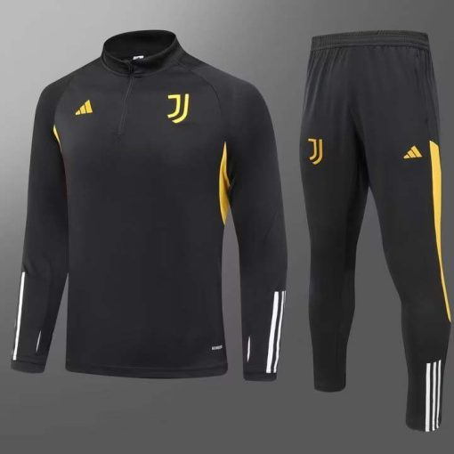 2023/2024 Juventus Half-Pull Training Suit Black Football Shirt Thai Quality Set