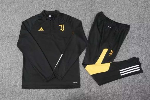 2023/2024 Juventus Half-Pull Training Suit Black Football Shirt Thai Quality Set