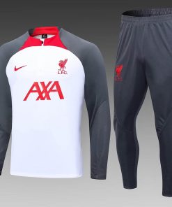 2023/2024 Liverpool Half-Pull Training Suit White Jersey  Thai Quality Set