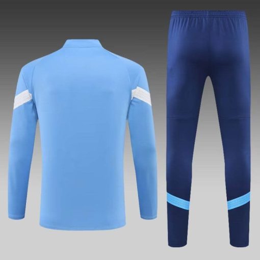 2022/2023 Manchester City Half-Pull Training Suit Blue Football Shirt Thai Quality Set