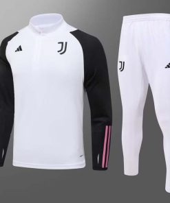 2023/2024 Juventus Half-Pull Training Suit White Football Shirt Thai Quality Set