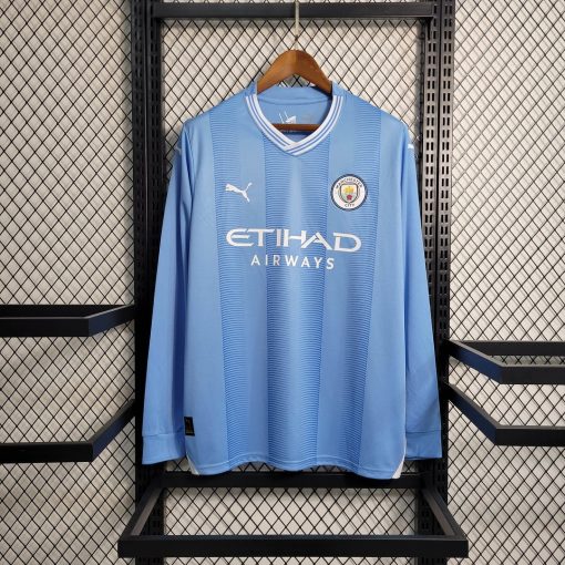 2023/2024 Long Sleeve Manchester City Home Football Shirt  Thai Quality