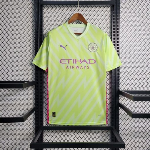 2023/2024 Manchester City Goalkeeper Fluorescent Green Football Shirt Thai Quality