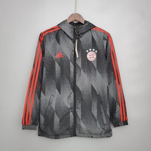 2021/2022 Windbreaker Football Jersey Bayern Munich Black Pattern Thai Quality