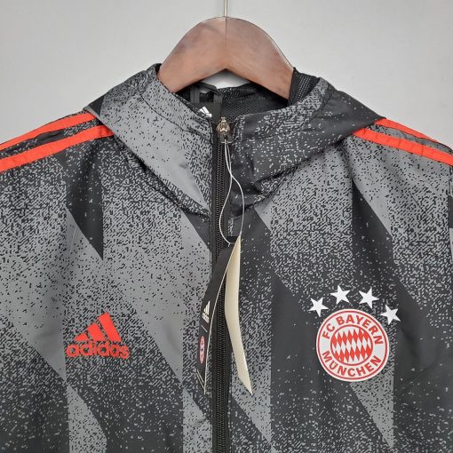 2021/2022 Windbreaker Football Jersey Bayern Munich Black Pattern Thai Quality