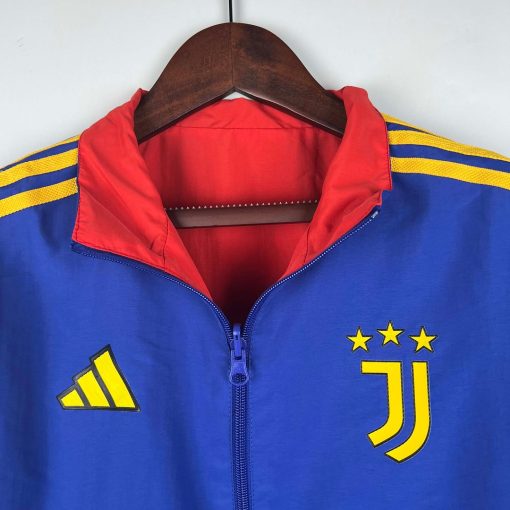 2023-2024 Juventus Reversible Windbreaker（Blue-red）Soccer Jersey  Thai Quality