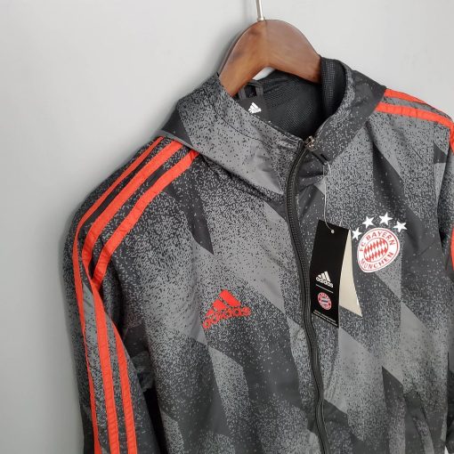 2021/2022 Windbreaker Football Jersey Bayern Munich Black Pattern Thai Quality