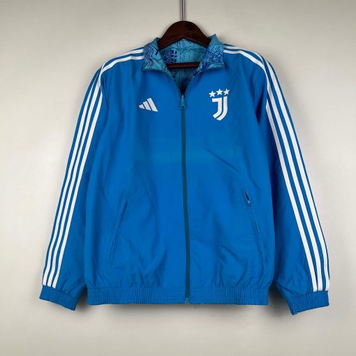 2023-2024 Juventus Reversible Windbreaker Blue Soccer Jersey Thai Quality