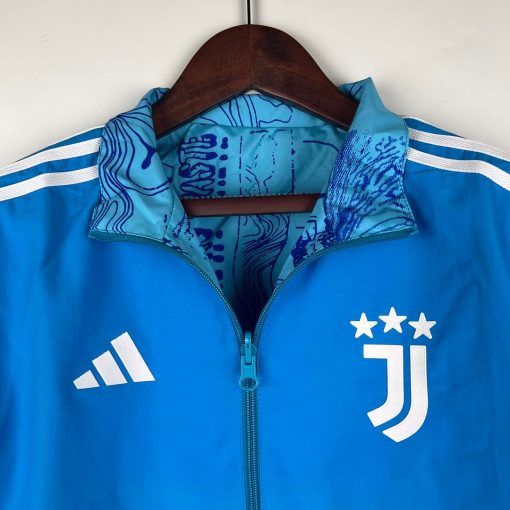 2023-2024 Juventus Reversible Windbreaker Blue Soccer Jersey Thai Quality