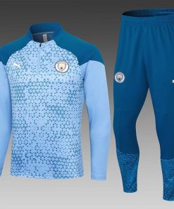 2023/2024 Manchester City Half-Pull Training Suit blue Football Shirt  Thai Quality Set