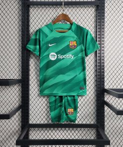 2023/2024 Barcelona Goalkeeper Green Soccer Shirt  Thai Quality Kids Size