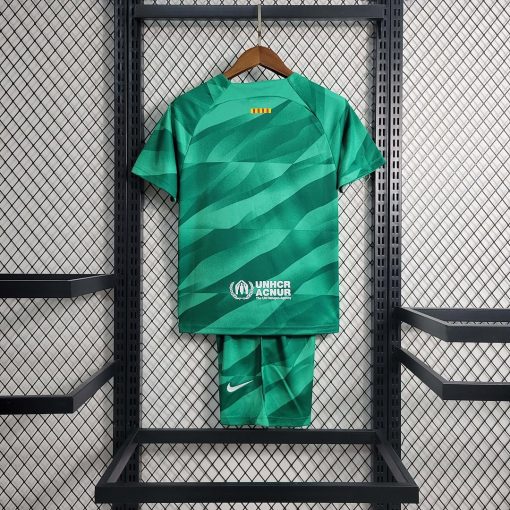 2023/2024 Barcelona Goalkeeper Green Soccer Shirt  Thai Quality Kids Size