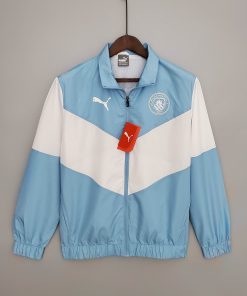 2021/2022 Manchester City Jersey Windbreaker Blue And White