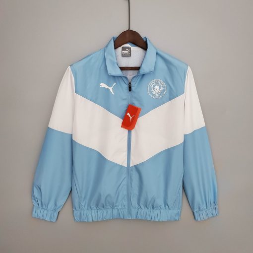 2021/2022 Manchester City Jersey Windbreaker Blue And White