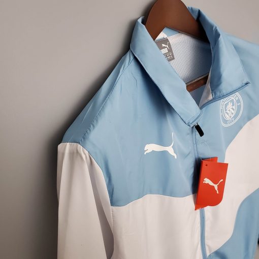 2021/2022 Manchester City Jersey Windbreaker Blue And White