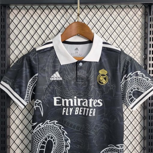 2023/2024 Real Madrid Chinese Dragon Black Football Shirt Kids Size