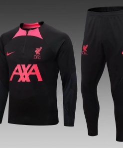 2022/2023 Liverpool Half-Pull Training Suit Black Jersey  Thai Quality Set