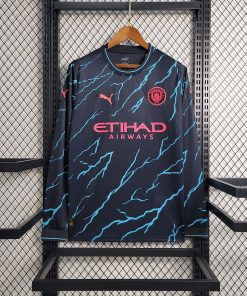 2023/2024 Long Sleeve Manchester City Third Away Football Shirt Thai Quality