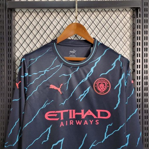 2023/2024 Long Sleeve Manchester City Third Away Football Shirt Thai Quality